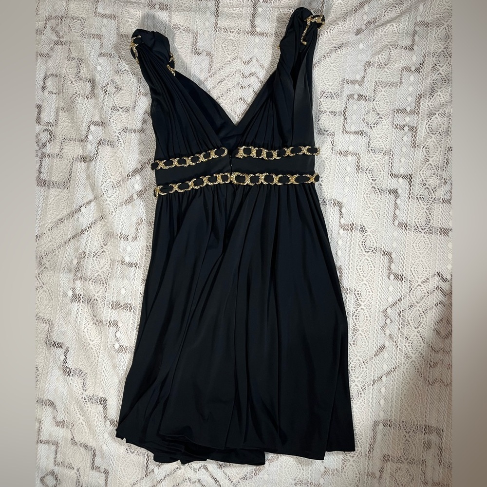 Marchesa Black and Gold Mini Dress - Picture 5 of 9